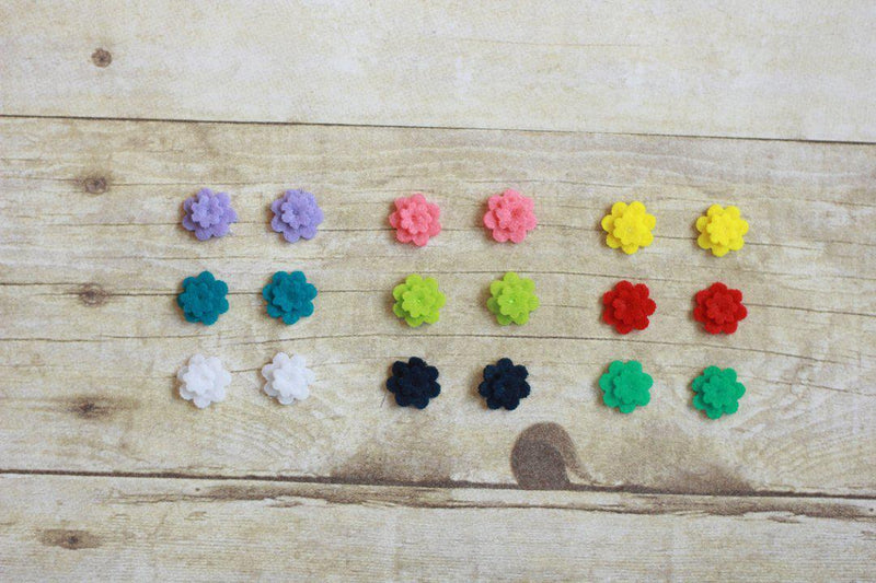 Girlie Glue - felt flowers - pack of 9 - Luna Baby Modern Store