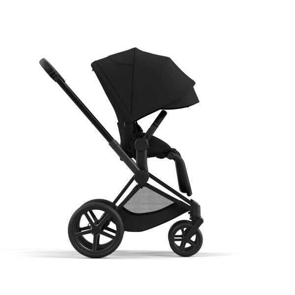 Cybex Priam 4 Stroller - Matte Black/Black Frame and Deep Black Seat Pack - Premium Design and Convenience