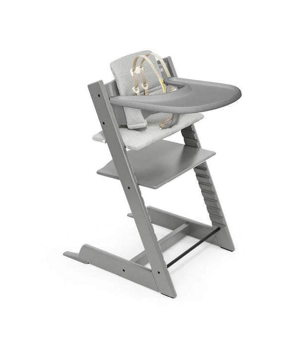 Stokke Tripp Trapp High Chair & Cushion With Tray - Storm Grey, Nordic Grey Cushion