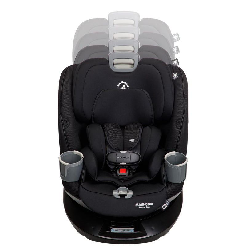 Maxi Cosi Emme 360 Rotating All-in-One Car Seat - Midnight Black