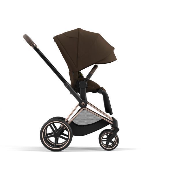 Cybex Priam 4 Stroller - Rose Gold/Brown Frame and Khaki Green Seat Pack - Smooth Ride on Any Terrain