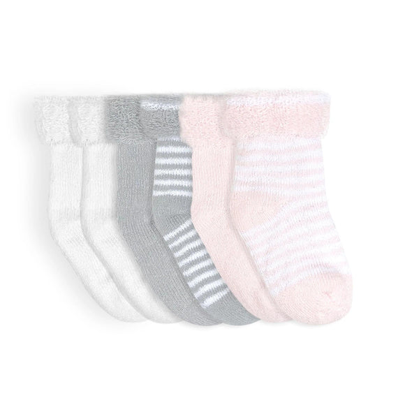 Kushies Baby Girl Terry Socks 6 Pack