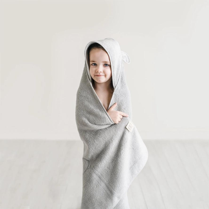 Organic Cotton Hooded Towel For Babies and Toddlers - Grey