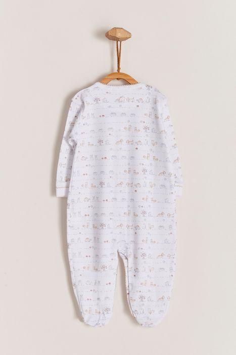 Babycottons In The Woods Footie White Kaki