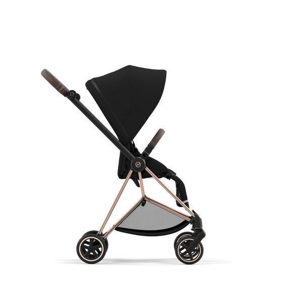 Cybex Mios 3 Stroller - Rose Gold/Brown Frame and Deep Black Seat Pack - One Pull Harness System