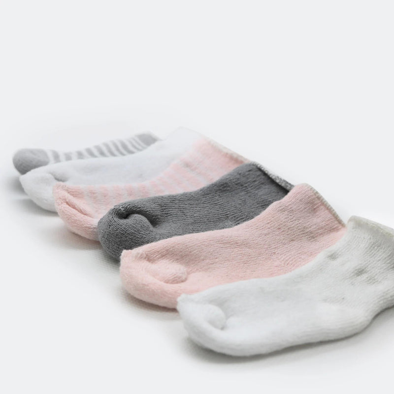 Kushies Baby Girl Terry Socks 6 Pack