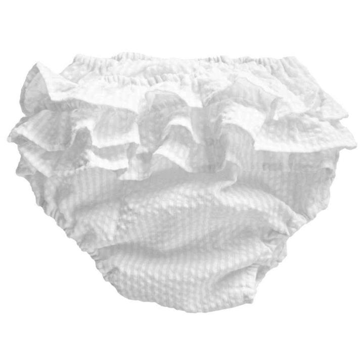 Huggalugs White Seersucker Ruffled Bloomer - Luna Baby Modern Store