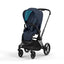 Cybex Priam 4 Stroller - Matte Black/Black Frame and Nautical Blue Seat Pack