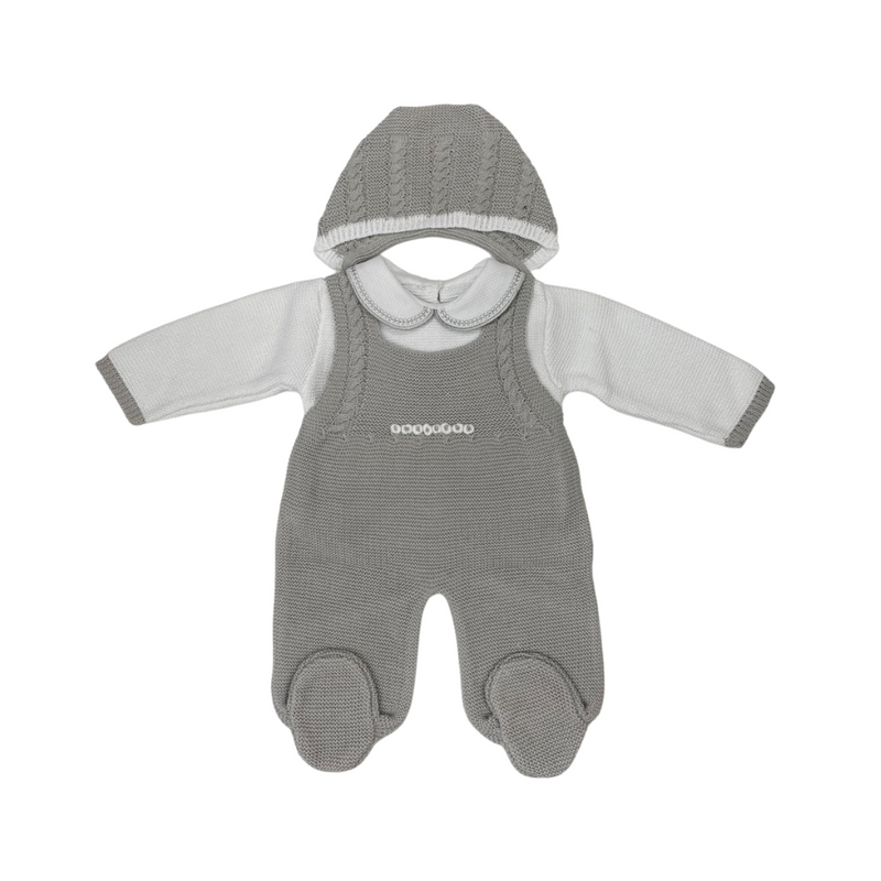 Luna Baby Knit Set Newborn - Grey & White