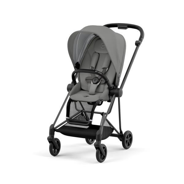 Cybex Mios 3 Stroller - Matte Black/Black Frame and Soho Grey Seat Pack - Breathable Comfort Seat