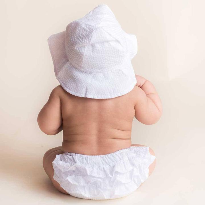 Huggalugs White Seersucker Ruffled Bloomer - Luna Baby Modern Store