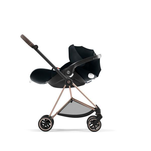 Cybex Mios 3 Stroller - Rose Gold/Brown Frame and Deep Black Seat Pack