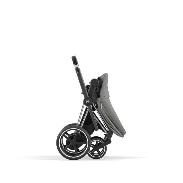 Cybex E-Priam 2 Stroller - Chrome/Black Frame and Soho Grey Seat Pack