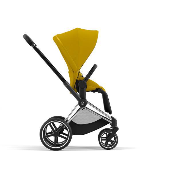 Cybex Priam 4 Stroller - Chrome/Black Frame and Mustard Yellow Seat Pack