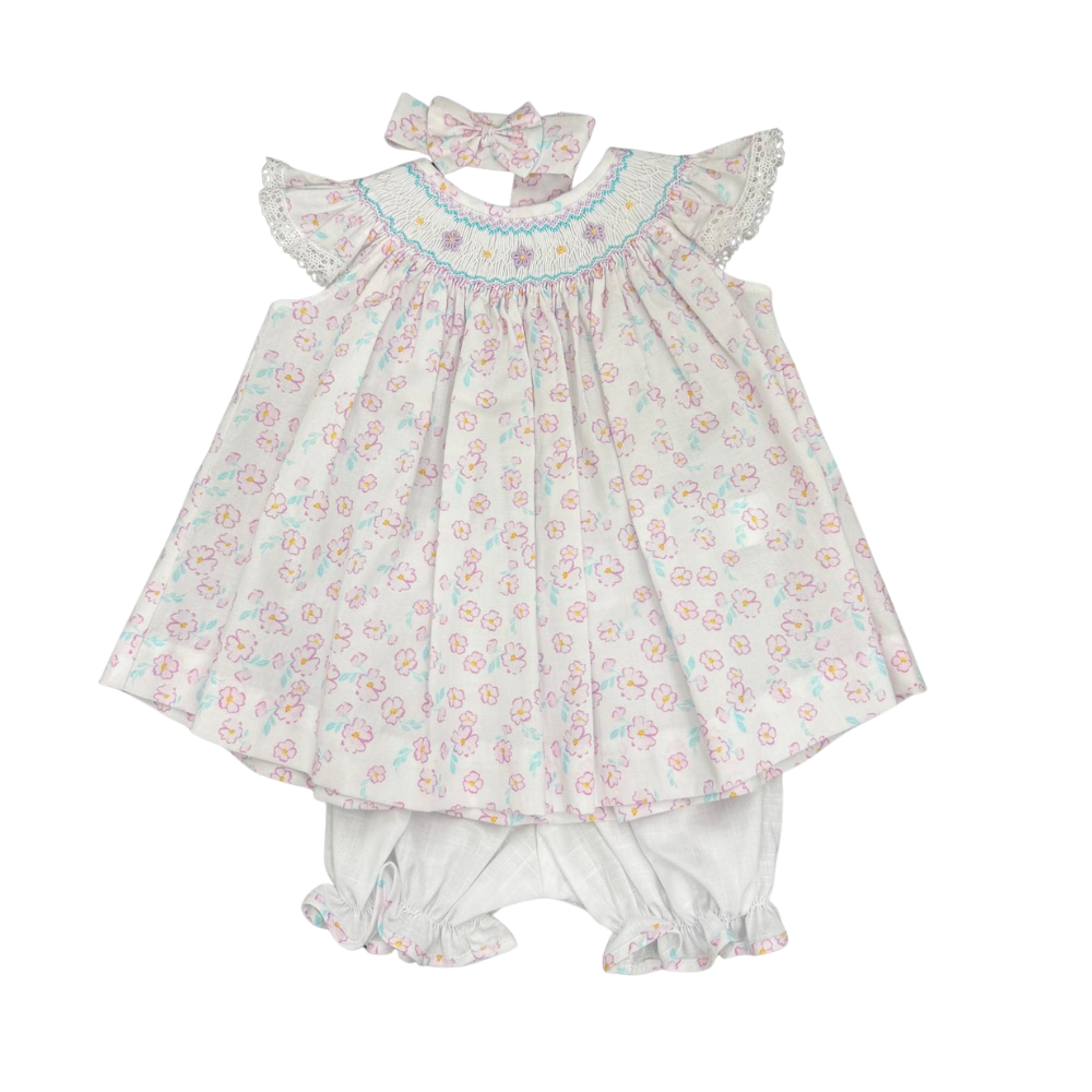 Baby Embroidered Dress - Lilac