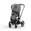 Cybex Priam 4 Stroller - Chrome/Black Frame and Soho Grey Seat Pack