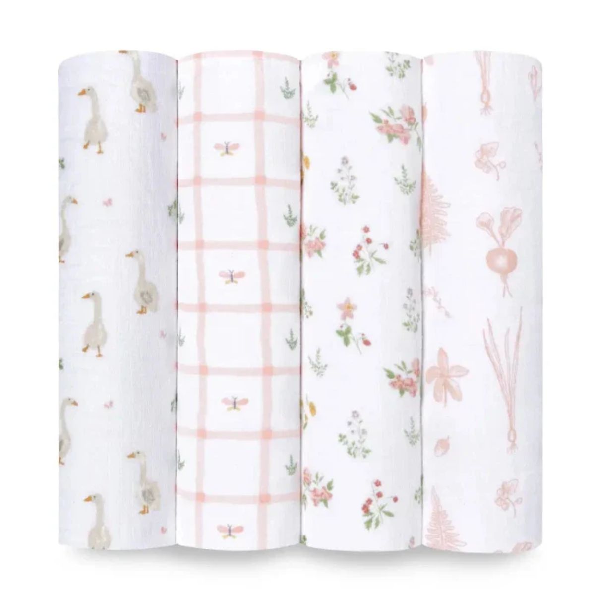 Aden + Anais - 4 Pk Essentials Muslin Cotton Swaddles, Country Floral