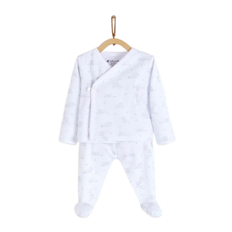 Babycottons Alfred & Colette Kimono Set - Pink - Luna Baby Store Miami