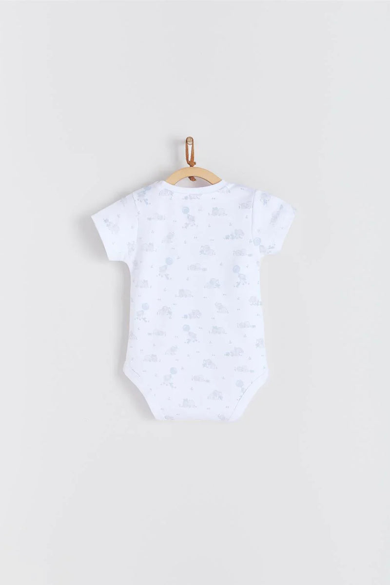 Babycottons Alfred & Colette Short Slveeve Body - Light Blue