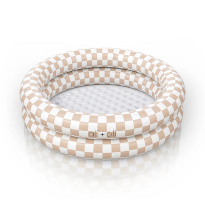 Ali+Oli Two-Ring Kiddie Pool - Tan Checkers