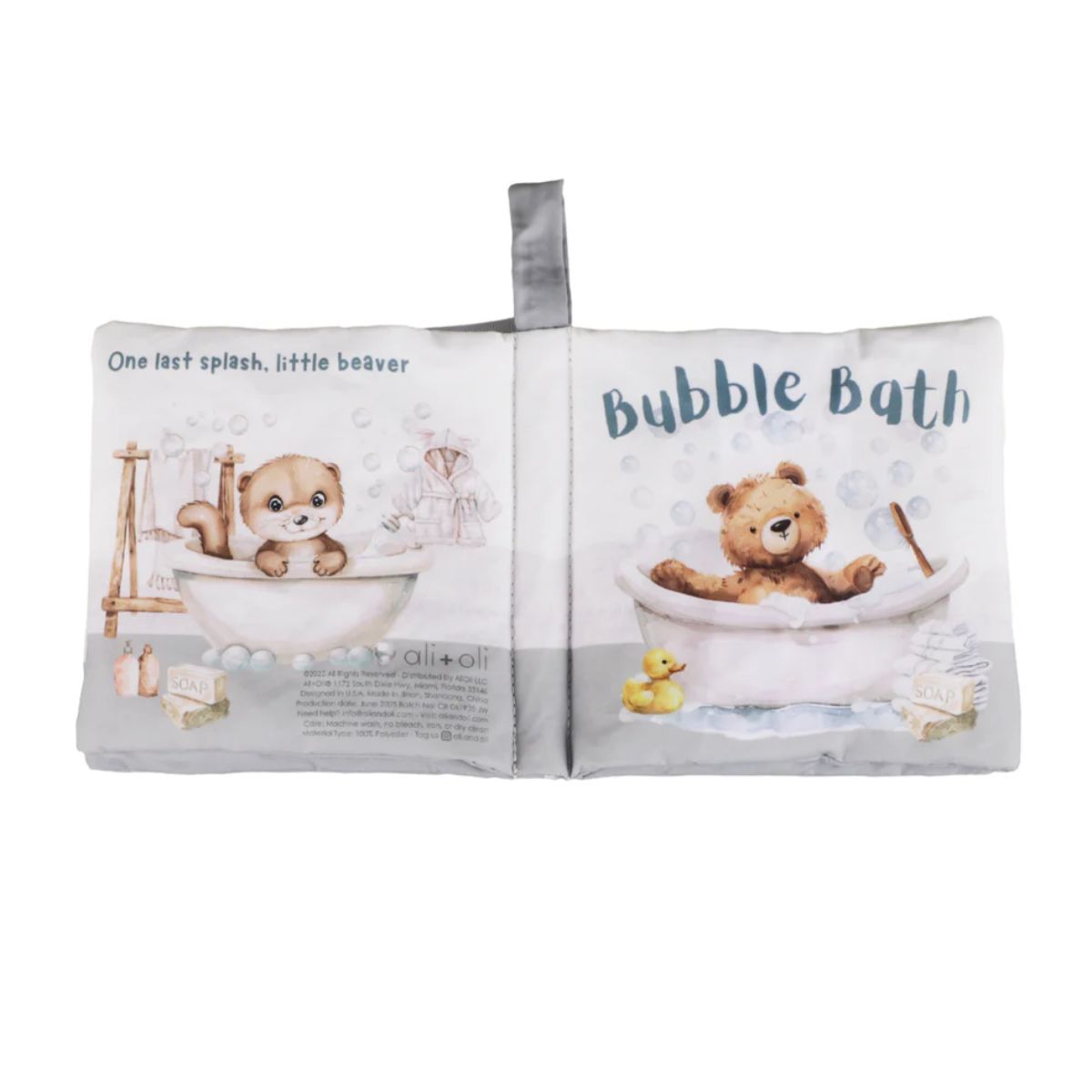 Ali+Oli Baby Cloth Crinkle Book – Bubble Bath on Luna Baby Store Miami