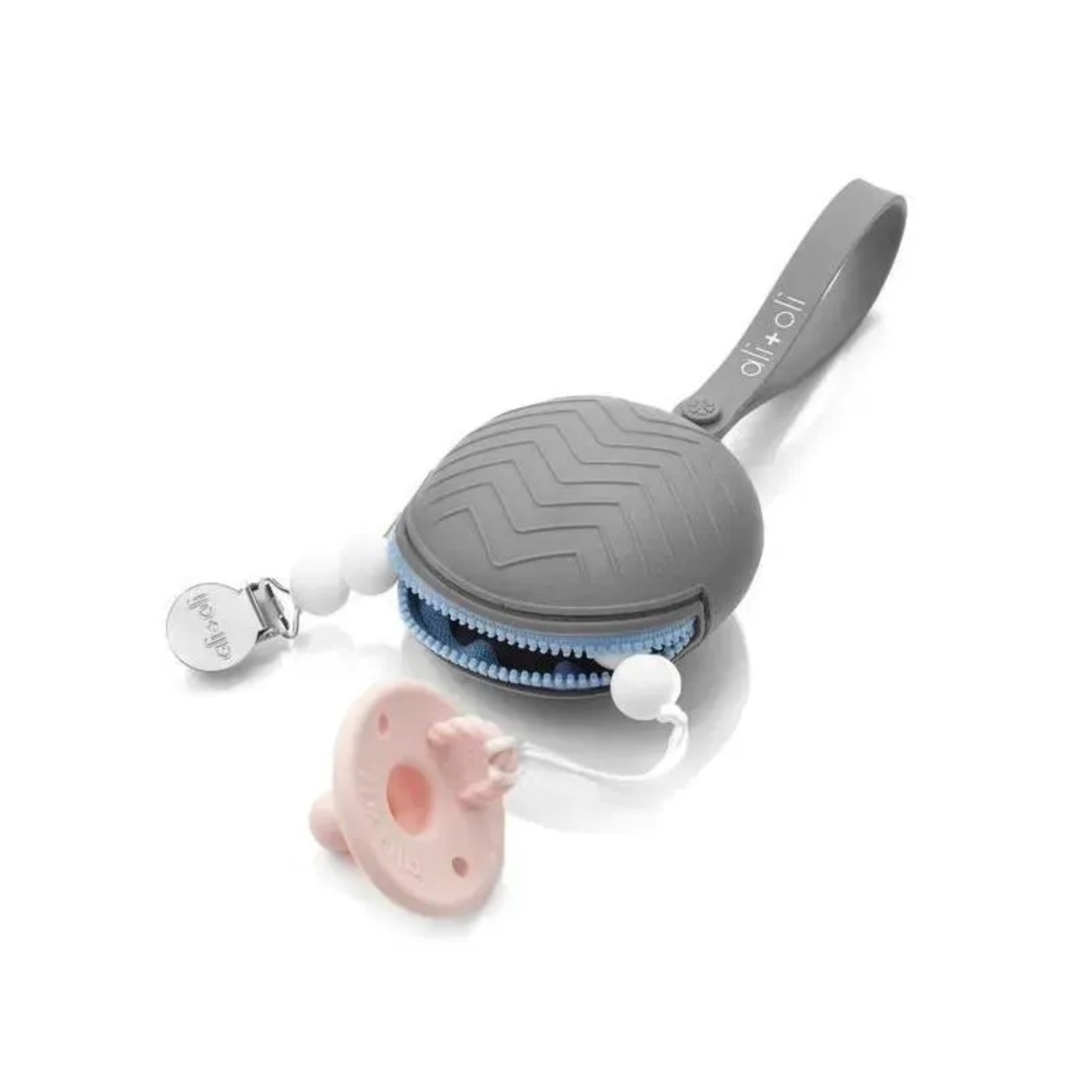 Ali + Oli Pacifier Holder Case - Grey on Luna Baby Store Miami