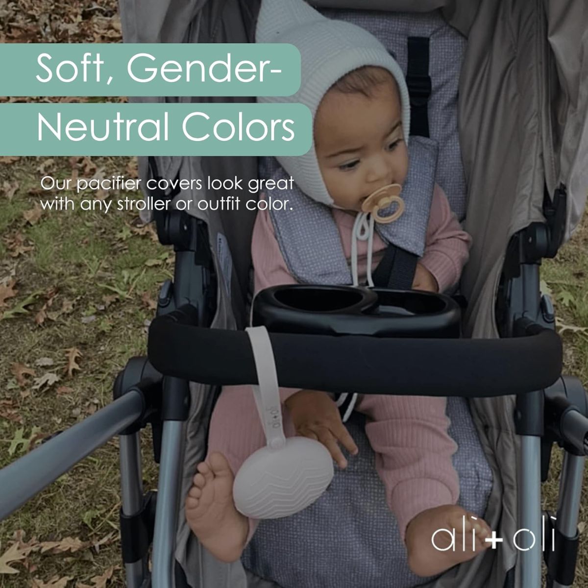 Ali + Oli Pacifier Holder Case - Grey on Luna Baby Store Miami