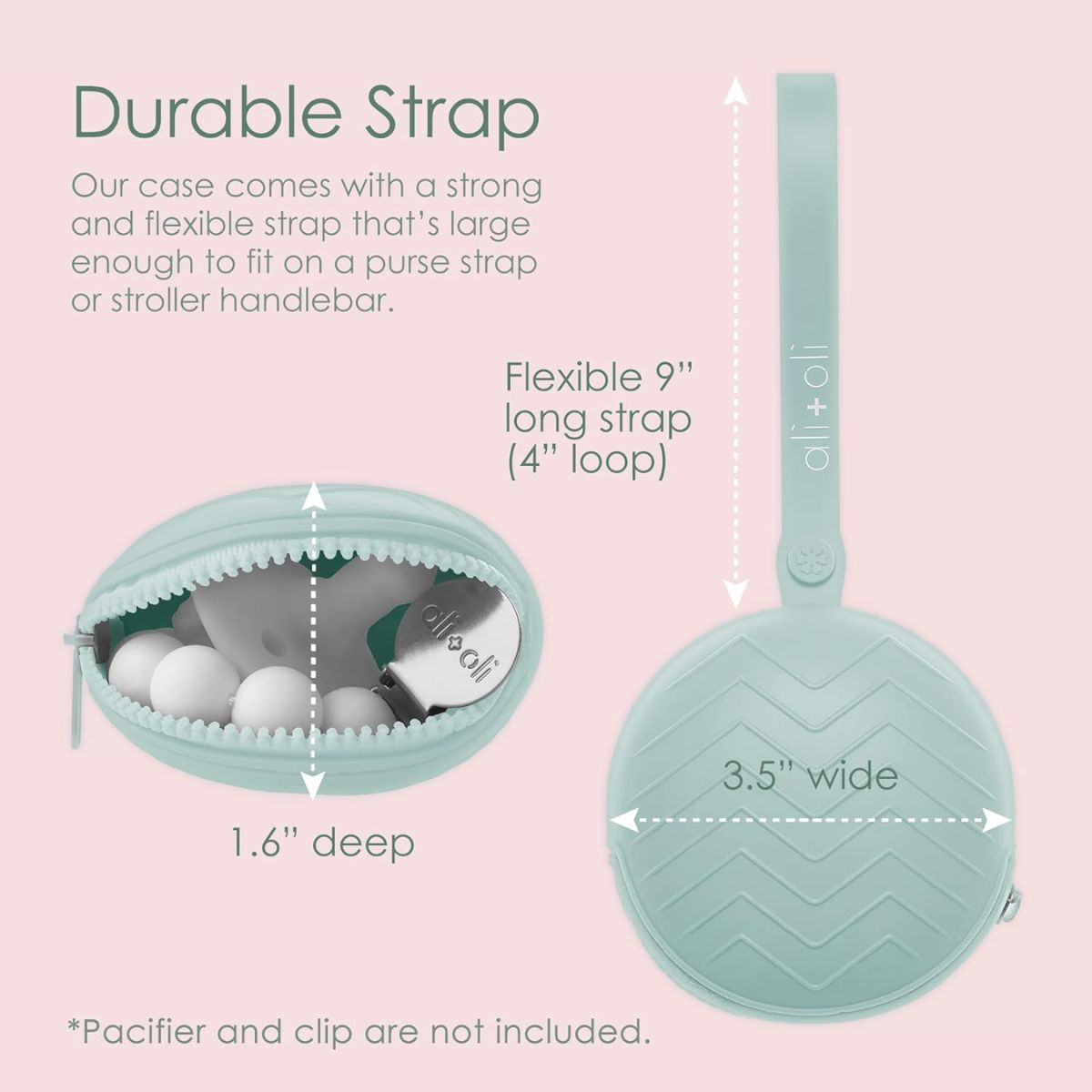 Ali + Oli Pacifier Holder Case - Mint