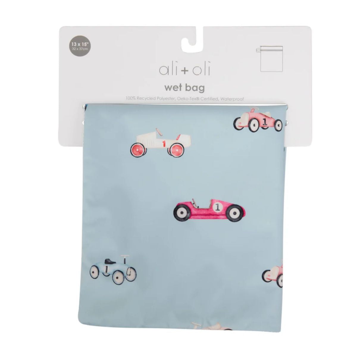Ali+Oli Water Resistant Dual-Compartment Wet-Dry Bag - Retro Cars