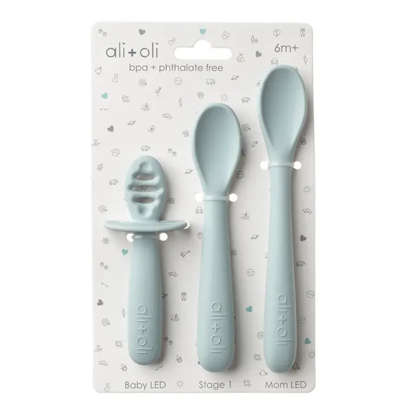 Ali+Oli (3-Pc) Multi Stage Spoon Set For Baby - Blue 6m+