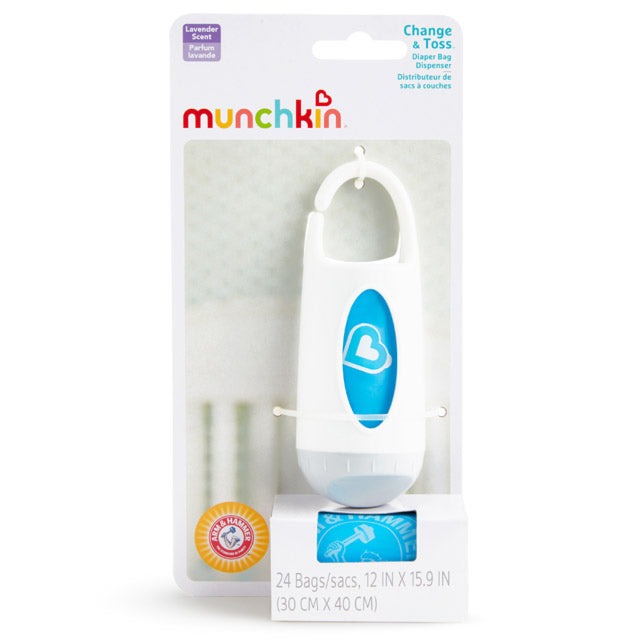 Munchkin Arm & Hammer Change & Toss Diaper Bag Dispenser - Blue - Luna Baby Store Miami