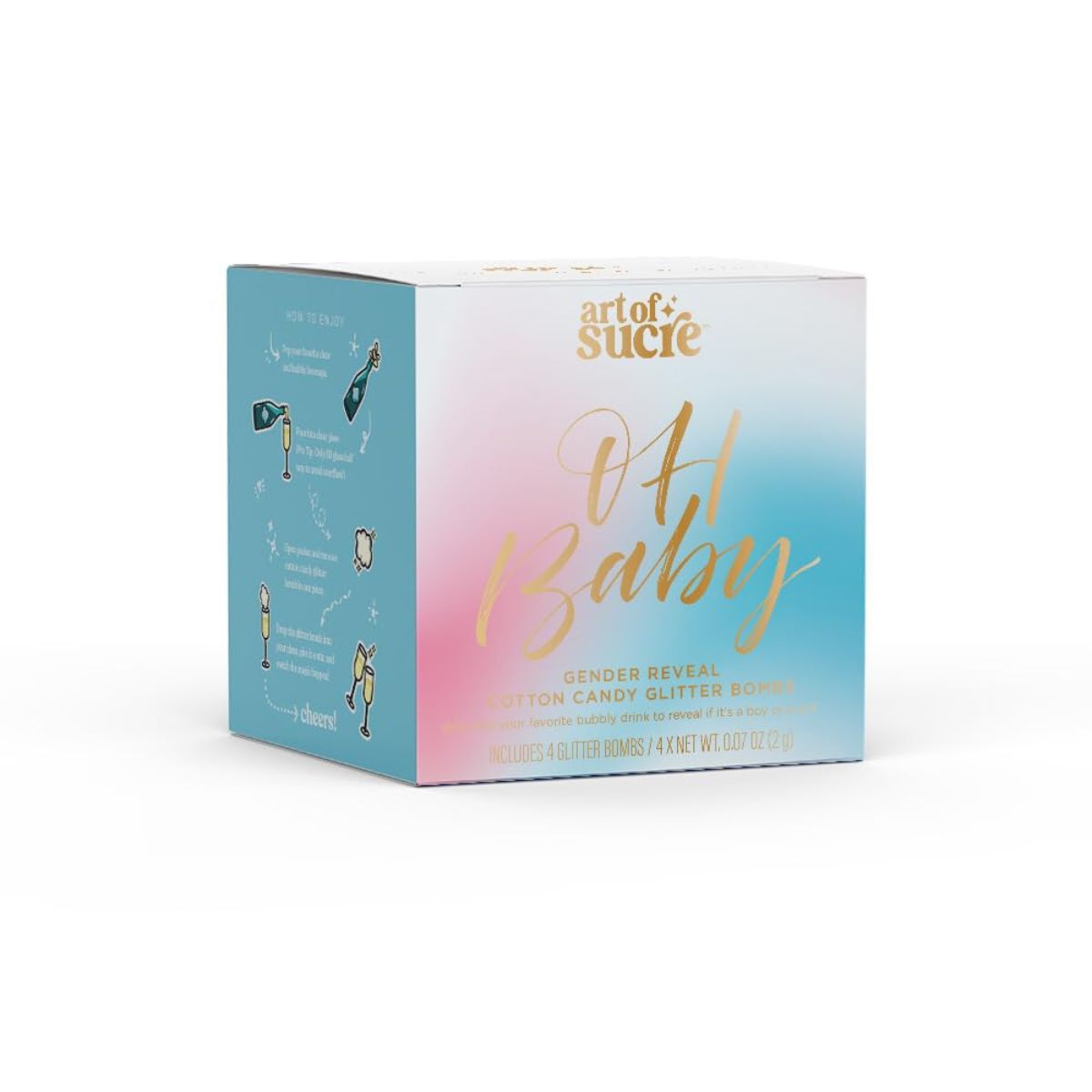 Art of Sucre Gender Reveal Drink Glitter Bombs - Blue