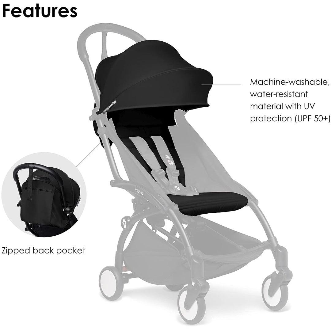 Assento Para Carrinho Yoyo+ Babyzen 6M+ Black - Babyzen Babytunes
