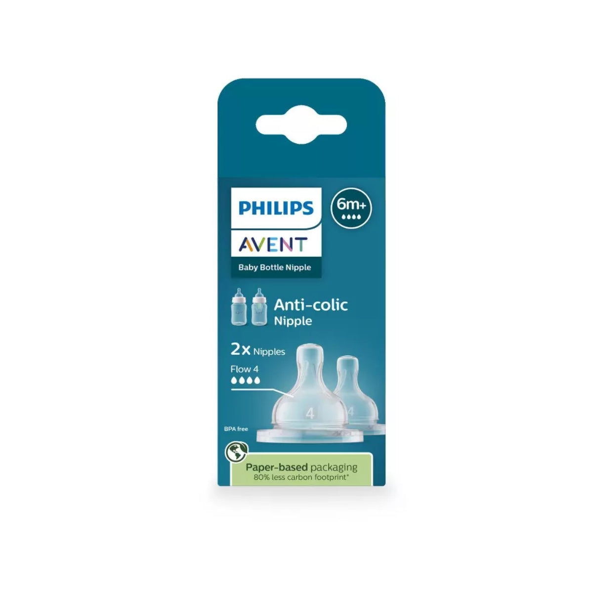 Avent Anti-Colic Baby Bottle Flow 4 Nipple 2Pk