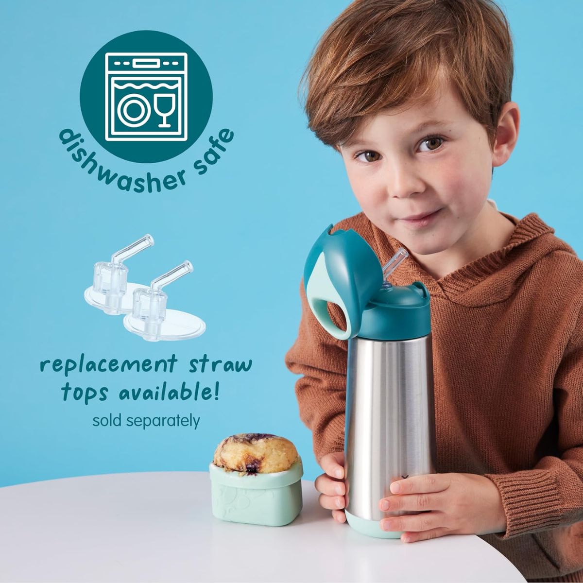 B.Box Insulated Drink Bottle 12 oz - Emerald Forest