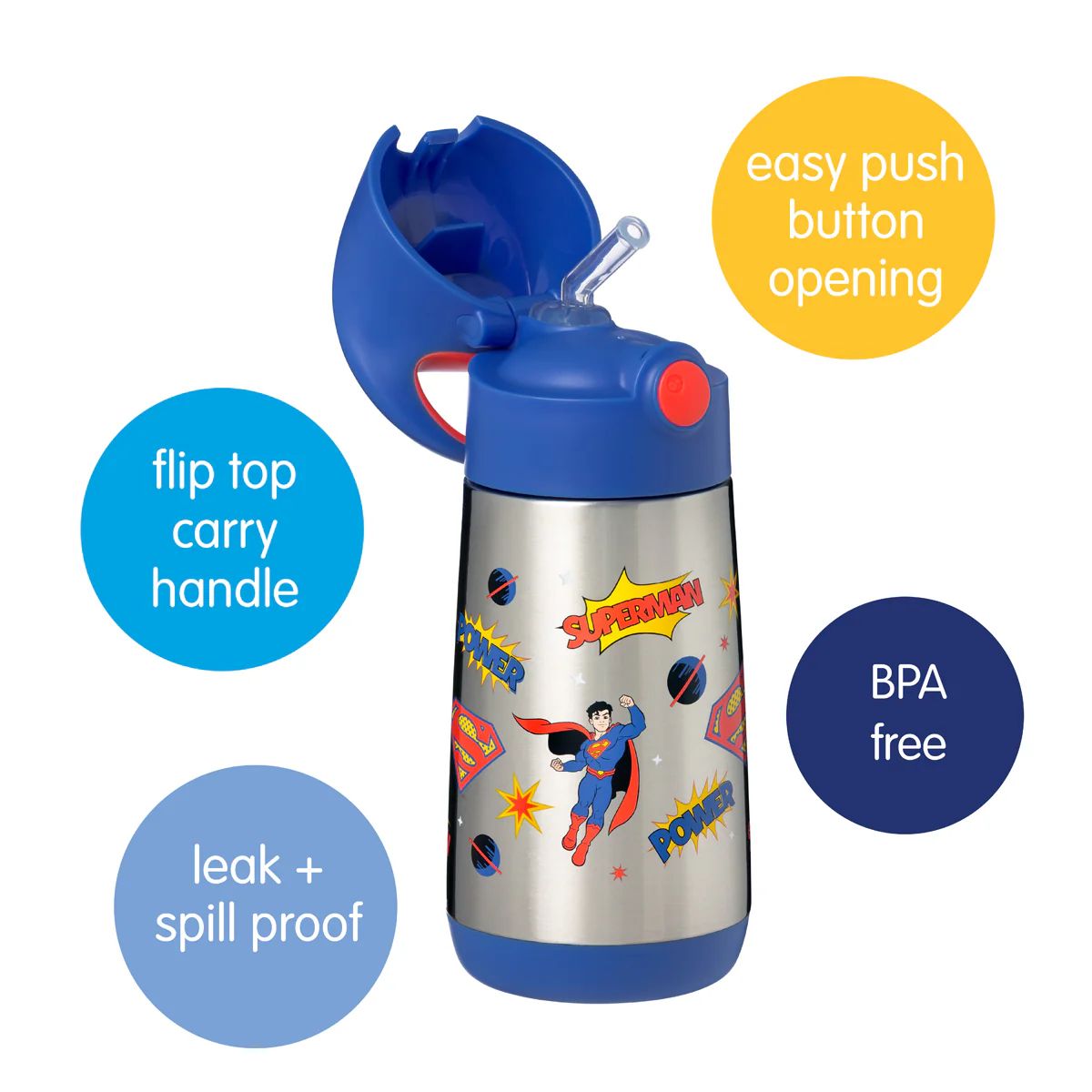 B.Box Insulated Drink Bottle 12 oz - Superman