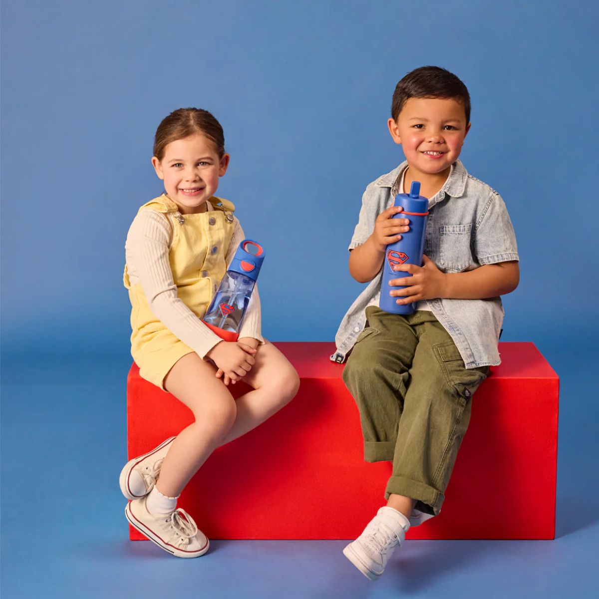 B.Box Insulated Water Bottle With Straw 23 oz - Superman