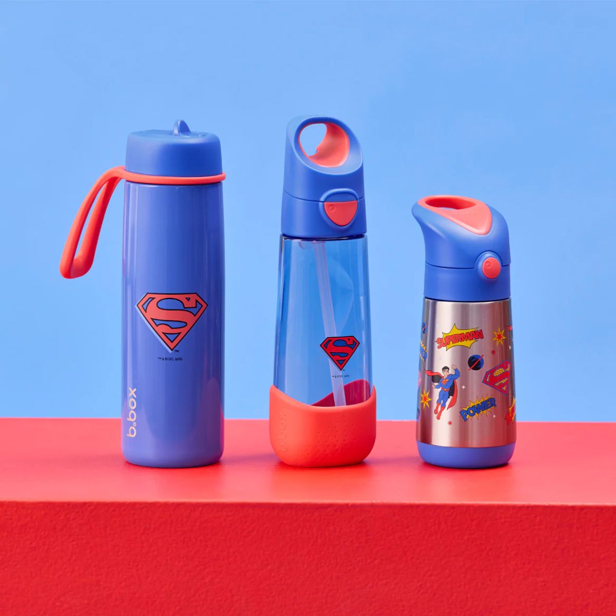 B.Box Insulated Water Bottle With Straw 23 oz - Superman