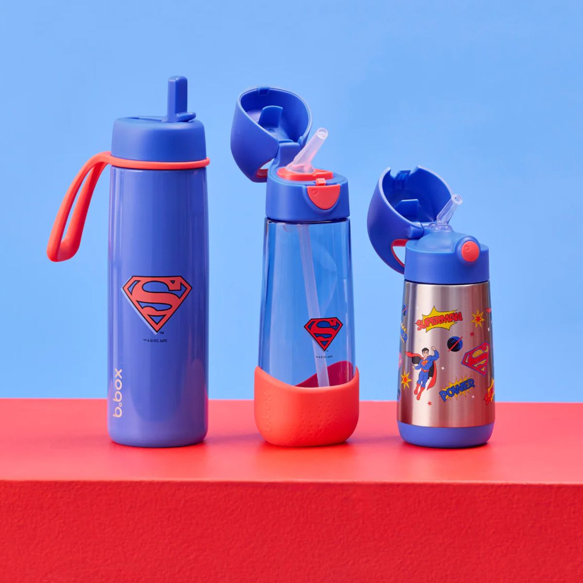 B.Box Insulated Water Bottle With Straw 23 oz - Superman