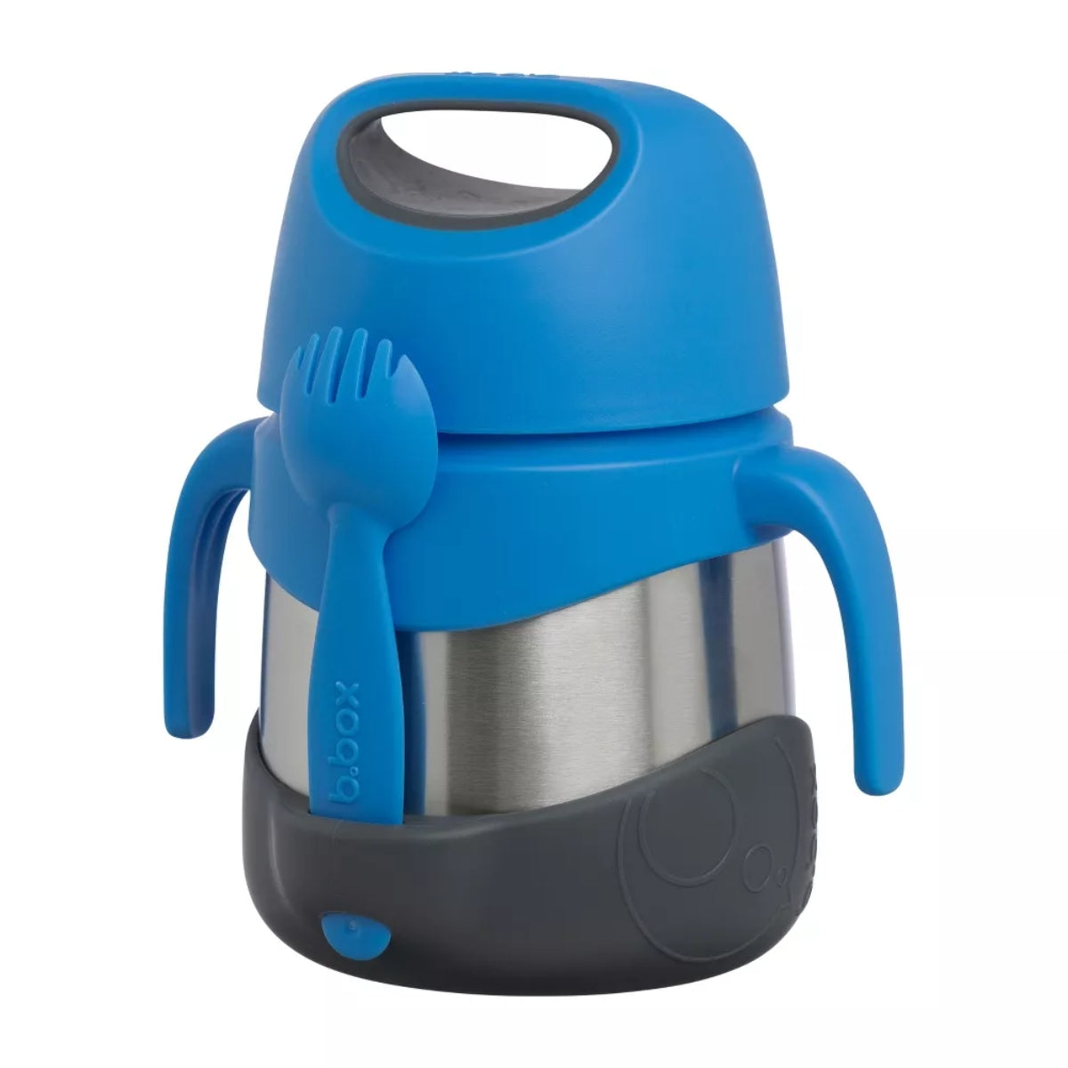 B.box Insulated Food Jar with Spork 11 oz - Blue Slate - Temperature Control for Meals