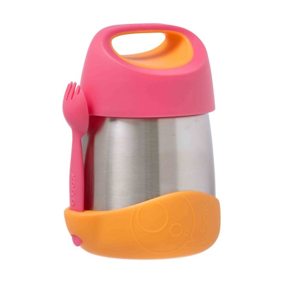 B.box Insulated Food Jar with Spork 11 oz- Strawberry Shake