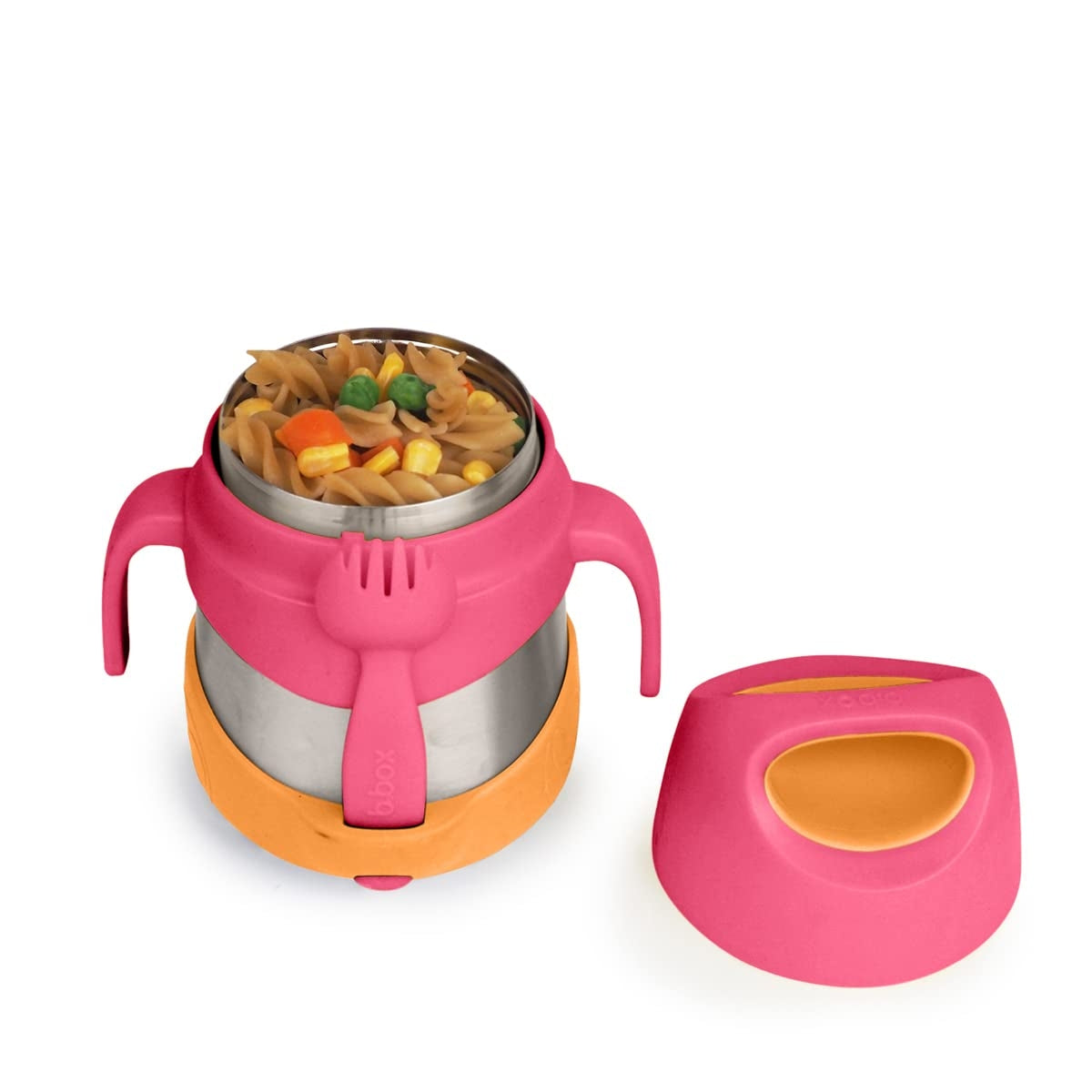 B.box Insulated Food Jar with Spork 11 oz- Strawberry Shake - Temperature Control for Meals