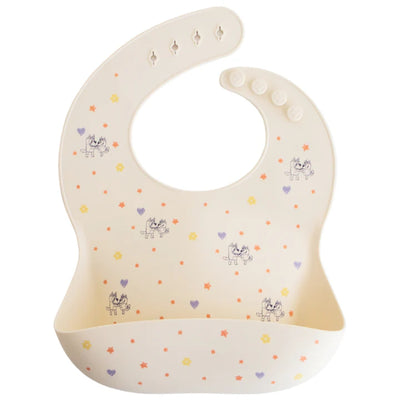 Mushie Silicone Baby Bib Bluey Ivory