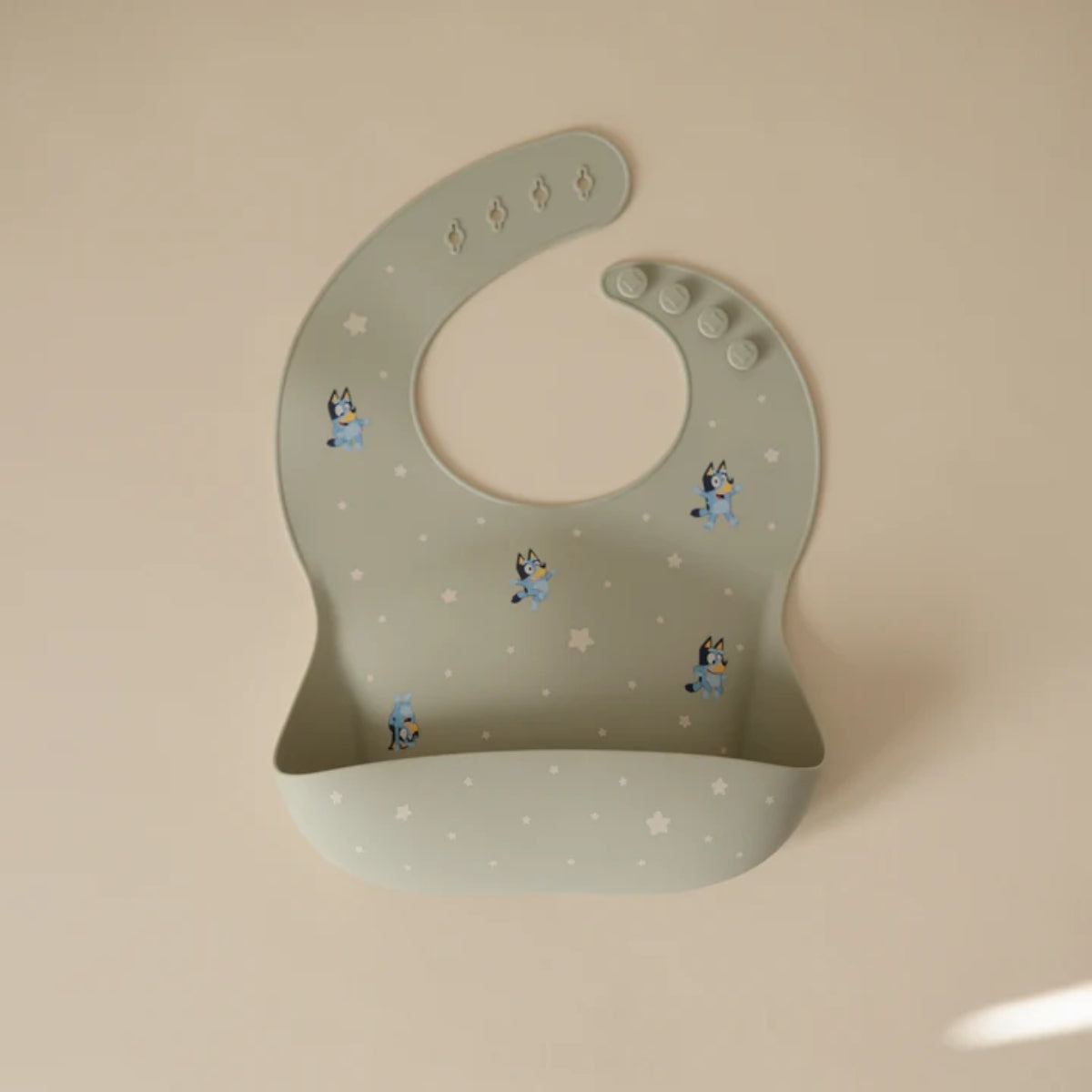 Mushie Silicone Baby Bib - Bluey Sage on Luna Baby Store Miami
