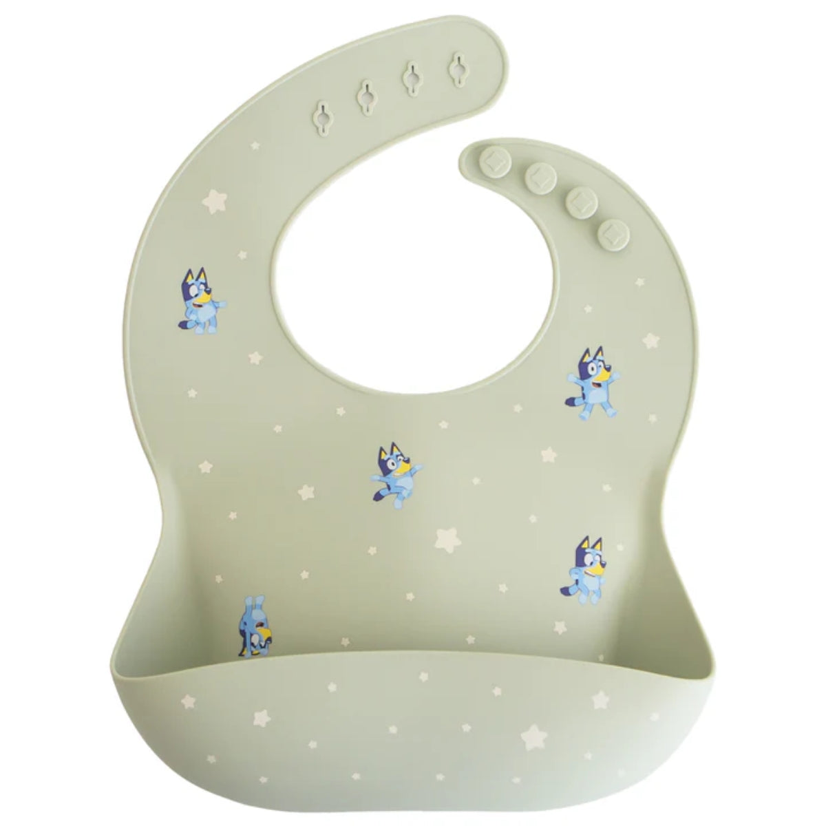 Mushie Silicone Baby Bib - Bluey Sage on Luna Baby Store Miami