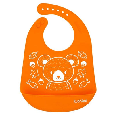 Babador De Silicone Kushies Bear Orange - Kushies Babytunes