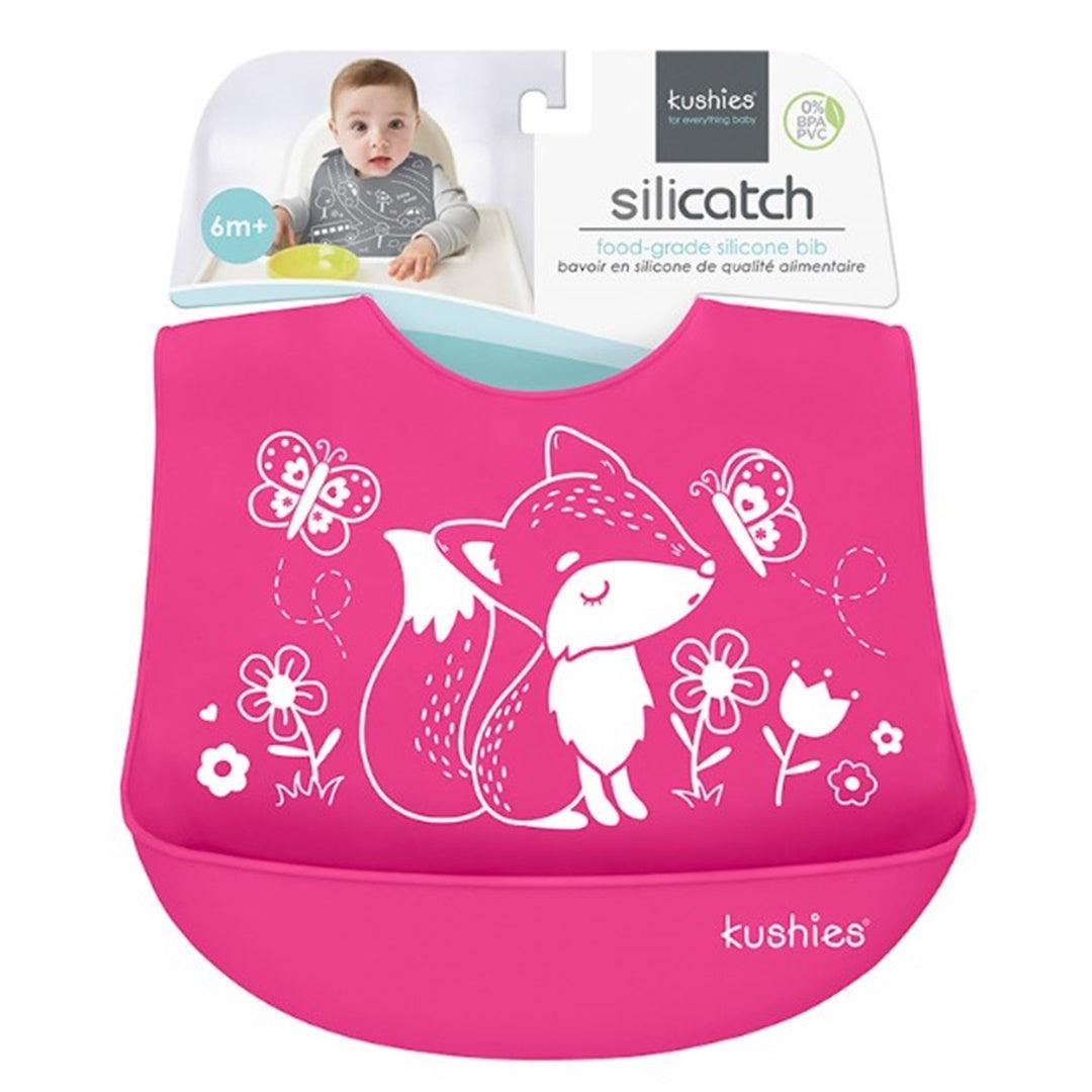 Babador De Silicone Kushies Fox Pink - Kushies Babytunes