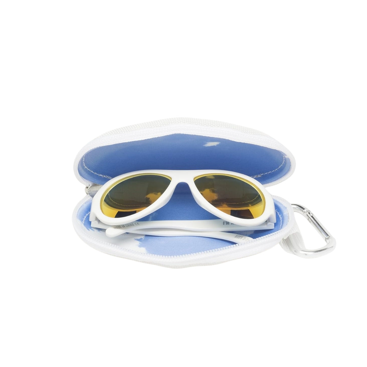 Babiators Sunglasses White With Orange Lenses 0-2 years on Luna Baby Store Miami