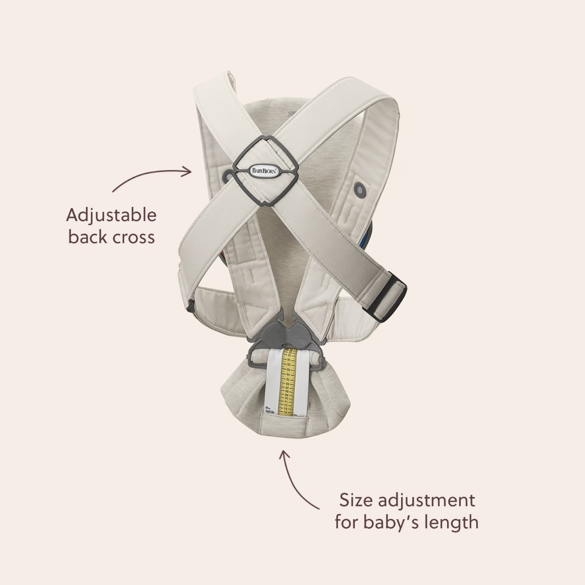 BabyBjörn Baby Carrier Mini 3D Jersey - Light gray - Quick & Easy to Use
