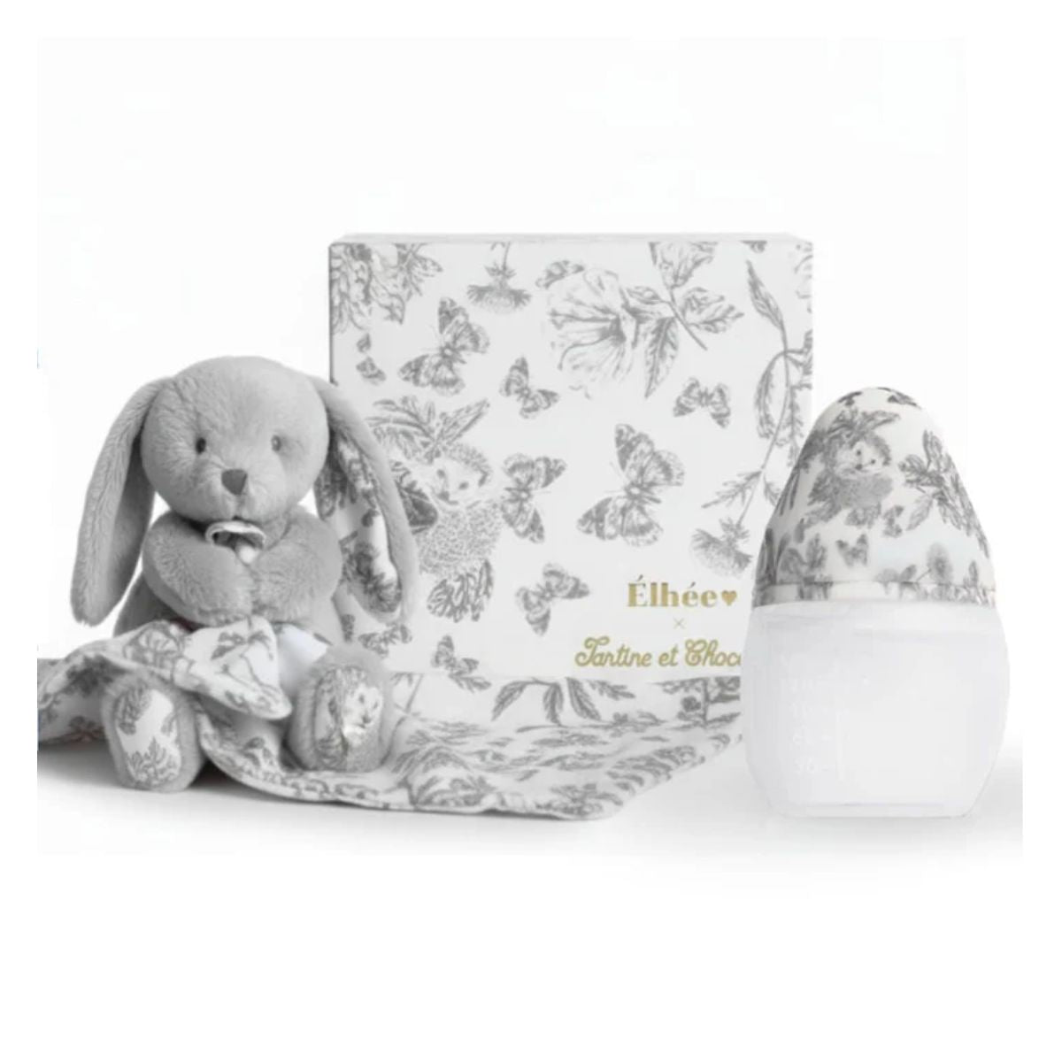 Baby Bottle + Lovey Gift Set | Tartine et Chocolat "Toile de Jouy" Grey